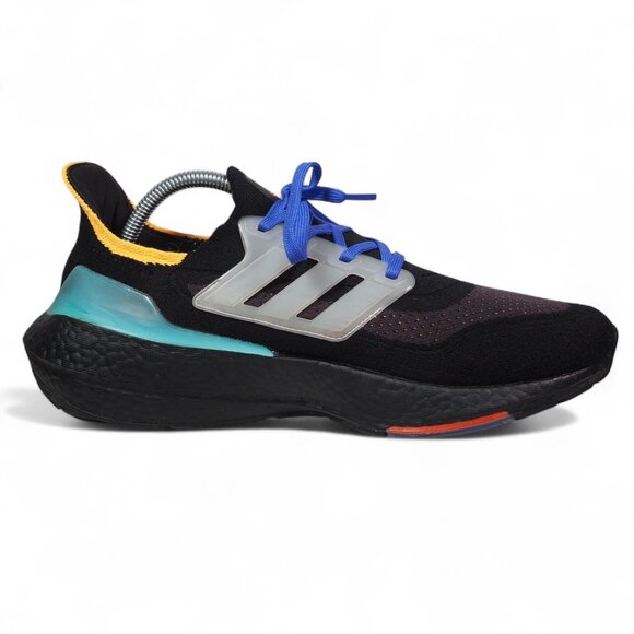 Adidas UltraBoost 21 Black Pulse Aqua Performance Running Shoes S23870 Men's 9.5 - Picture 7 of 11